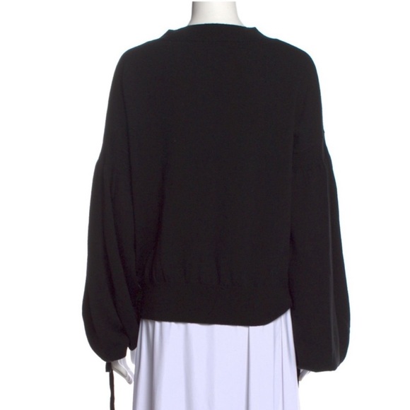 Zimmermann Black Sweater Merino Wool 6 Oversized Exaggerated Sleeves Ties - Picture 6 of 13